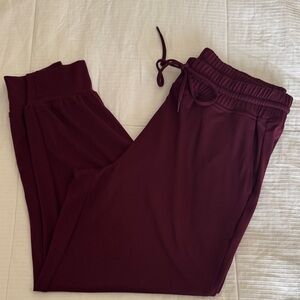 Lou & Grey Women's Track Joggers in Deep Burgundy